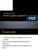 How To Give A Speech - Några Tips