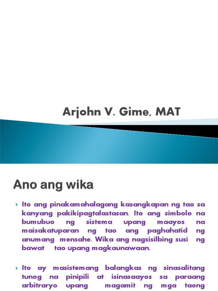 kahulugan at katangian ng wika.ppt