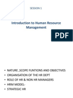 Introduction to Human Resource Management- SESSION 1