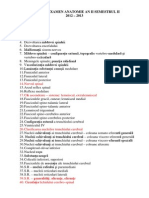 Subiecte Examen Anatomie An II Semestrul II 2012 - 2013