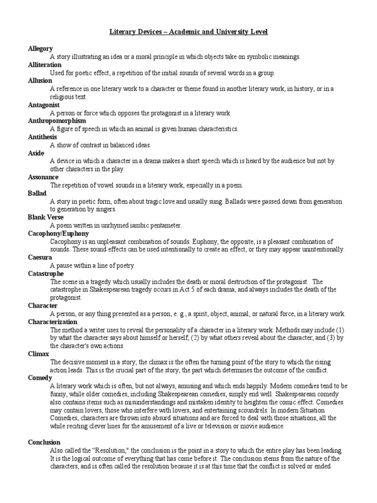 literary devices essay