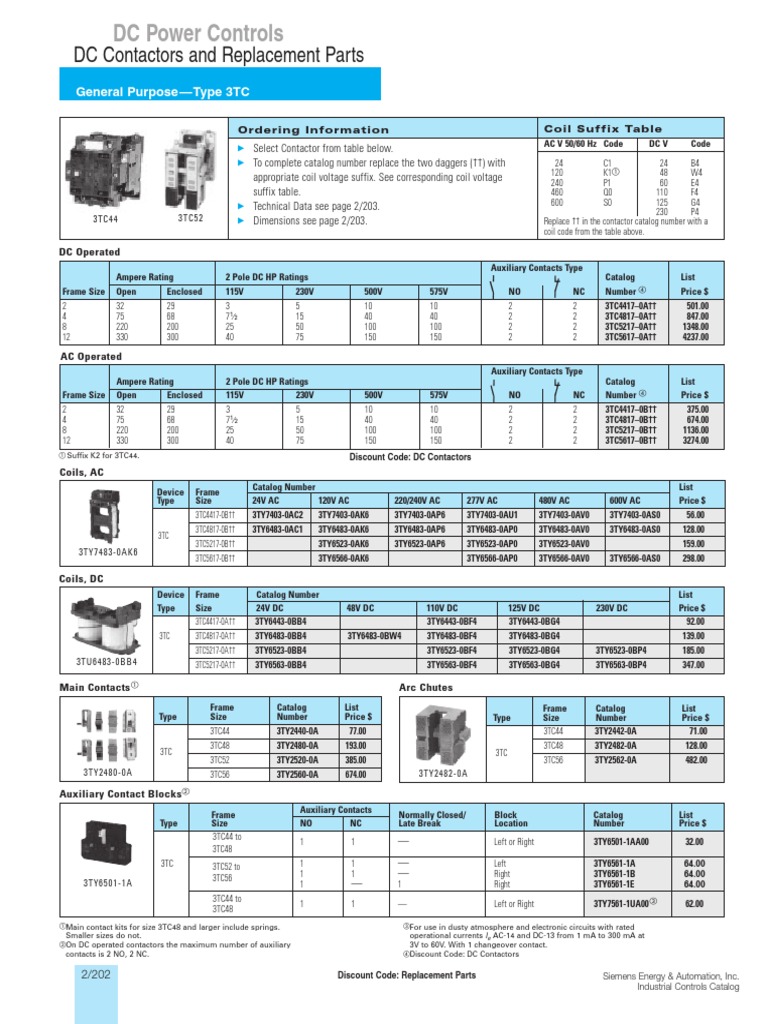 DC Contactor Specifications & Pricing | PDF | Power (Physics) | Equipment