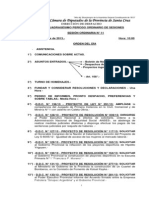 Orden Del Día de La Sesión Número 11 Del Año 2013 de La HCDSC