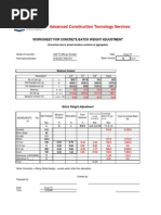 Concrete Batch Adjustment