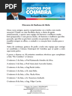 [POR COIMBRA] Discurso de Barbosa de Melo - Jantar de Apoiantes