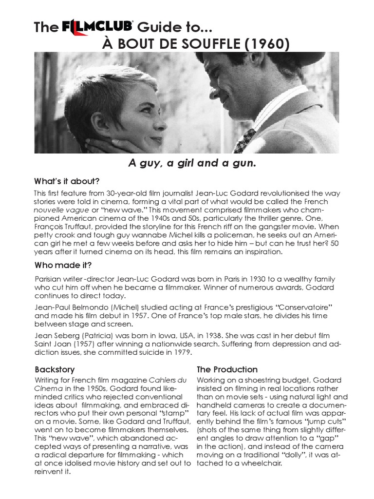 A Bout De Souffle Pg 1959 France Godard Jean Luc Guide To A Bout De Souffle Jean Luc Godard Cinema