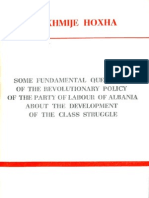 Some Fundamental Questions of the Revolutionary Policy of the Party of Labour of Albania About the Development of the Class Struggle