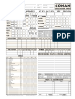 Character Sheet for Conan the Barbarian