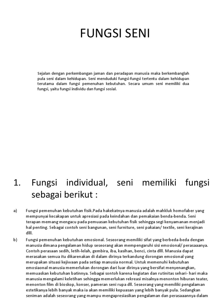 Fungsi Seni