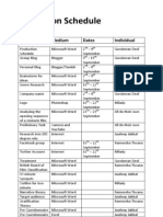 Official Production Schedule