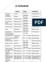 Official Production Schedule