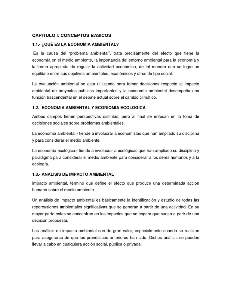 Impacto de la Economía en el Medio Ambiente | PDF | Degradación ...