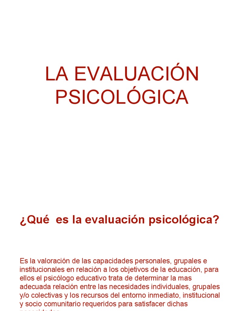 evaluación psicologica Sicología y ciencia cognitiva