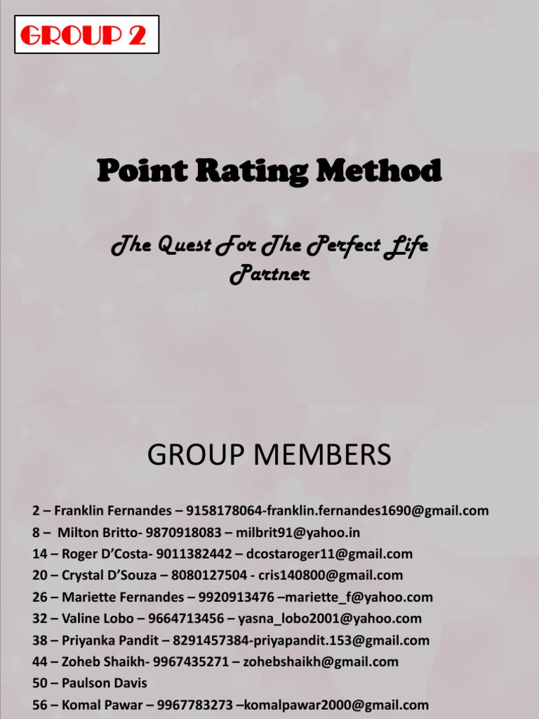 Point Rating Method for Partner Evaluation | PDF | Career & Growth ...