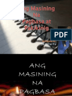 Filipino 1 Ang Masining Na Pagbasa at Pakikinig