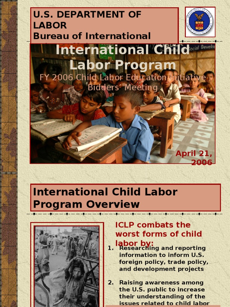 2006 U.S. Child Labor Education Initiative | PDF | International Labour ...