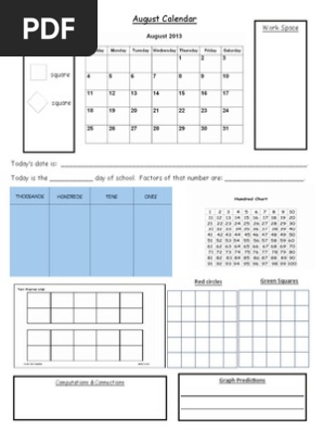 Calendar Page August