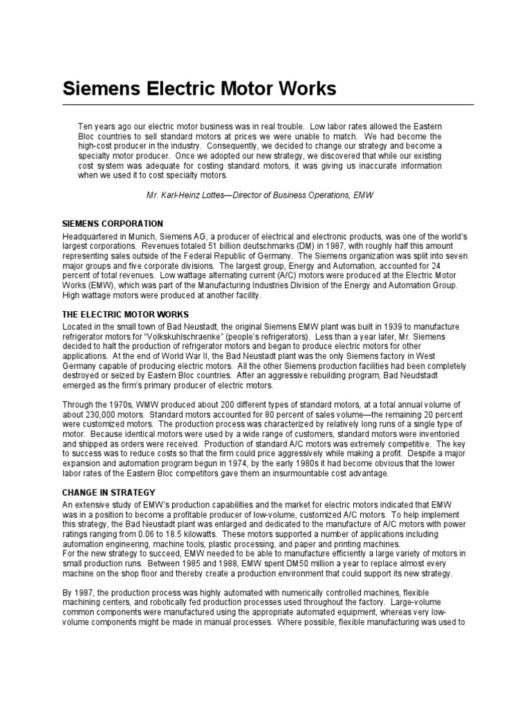 Siemens Electric Motor Works PDF Siemens Automation