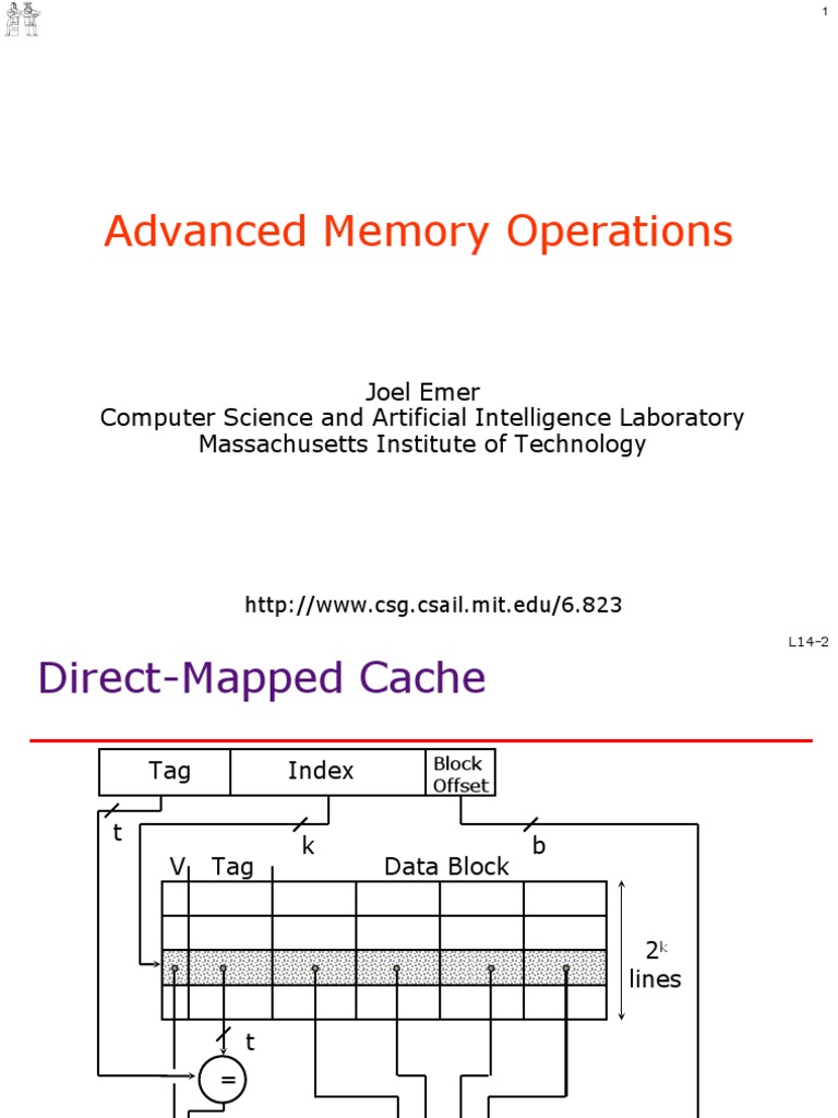 L14 AdvancedMemory | PDF | Cpu Cache | Computer Science