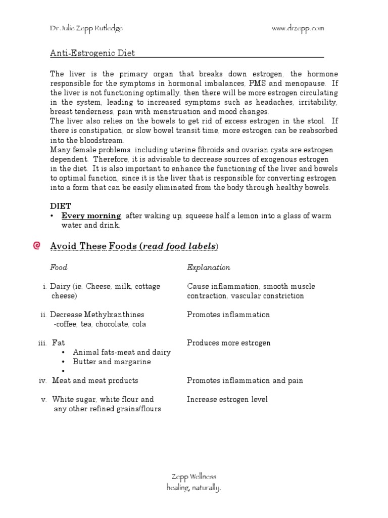 AntiEstrogenic Diet PDF PDF Soybean Estrogen