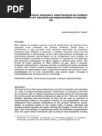 Arte da Performance-educação e experimentação do cotidiano