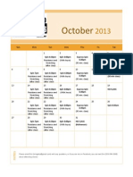 October 2013 Group Class Schedule