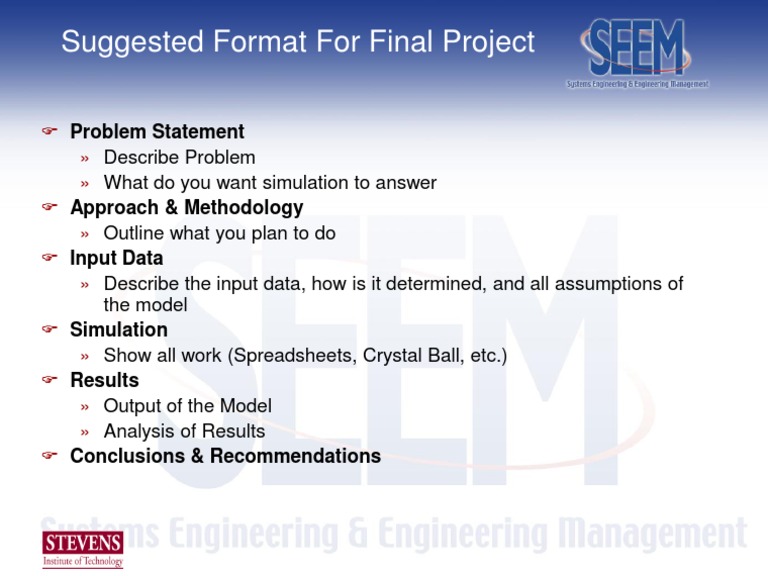 Suggested Format For Final Project: Problem Statement | PDF | Teaching ...