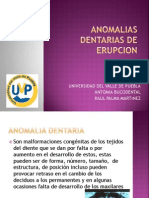 Anomalias Dentarias de Erupcion