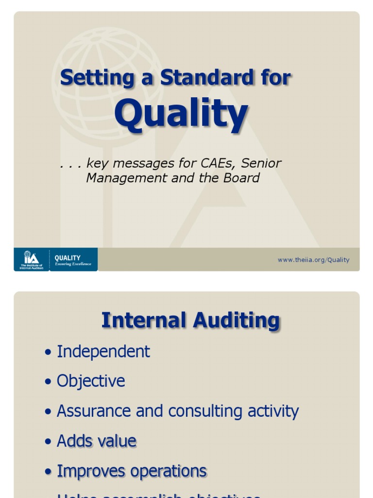 Standard of Quality 1 | PDF