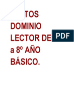 TEXTOS DOMINIO LECTOR DE 1º a 8º AÑO BÁSICO