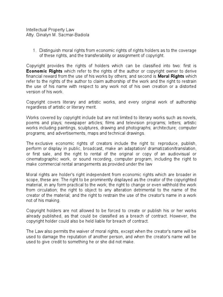 Intellectual Property Law of The Philippines PDF Assignment (Law