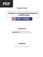 Training and Developing HDFC Bank