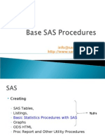 SAS Slides 8 BASE SAS Statistics Procedures