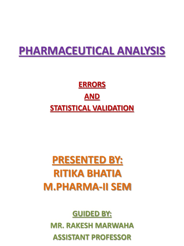 statistics and errors in pharmaceutical calculations Accuracy And Precision Experiment