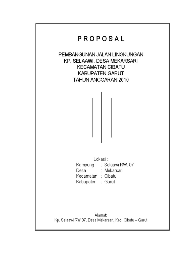 Proposal Pembangunan Jalan Desa Download Riset