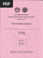 Download Soal TPA SBMPTN 2013 kode 313 by Sandy Hermawan SN171372715 doc pdf