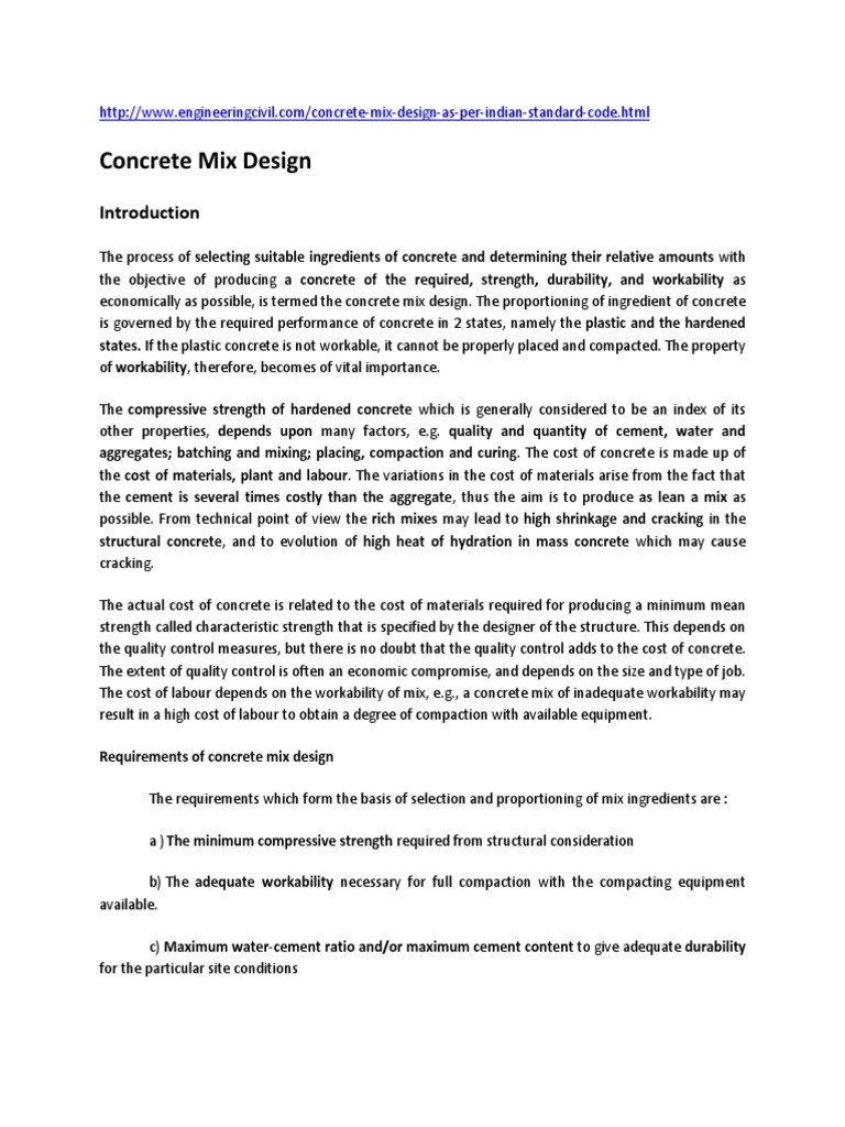 Mix Design | PDF