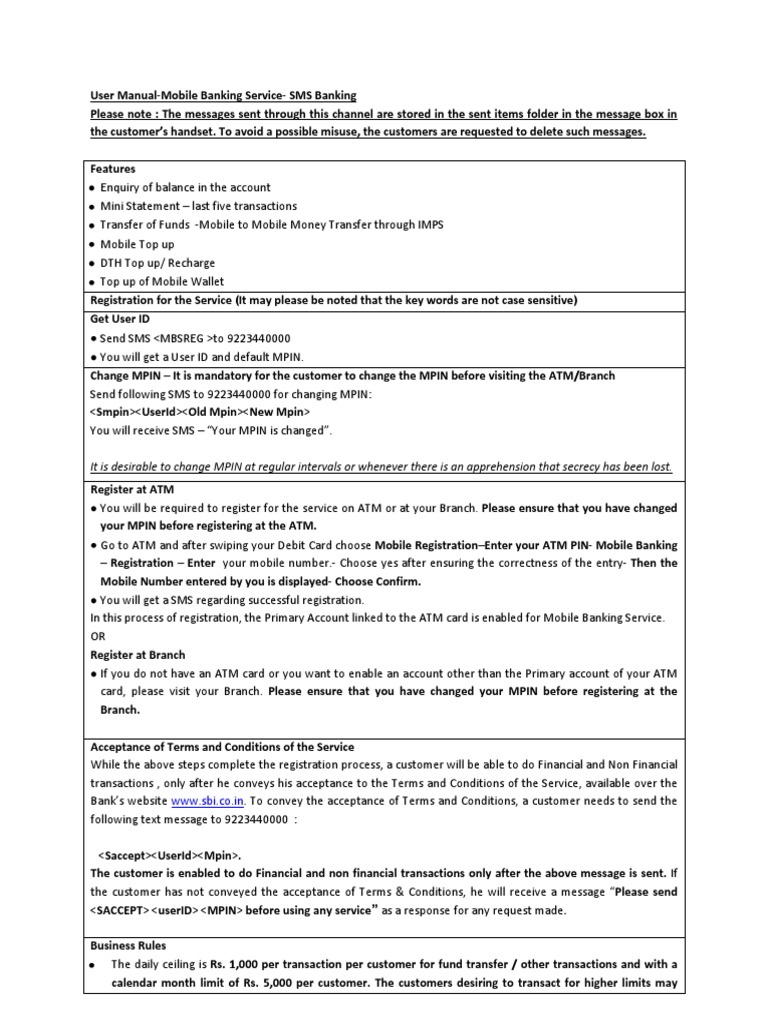 1368860078531 User Manual Sms Banking May13 | Automated Teller Machine |  Short Message Service