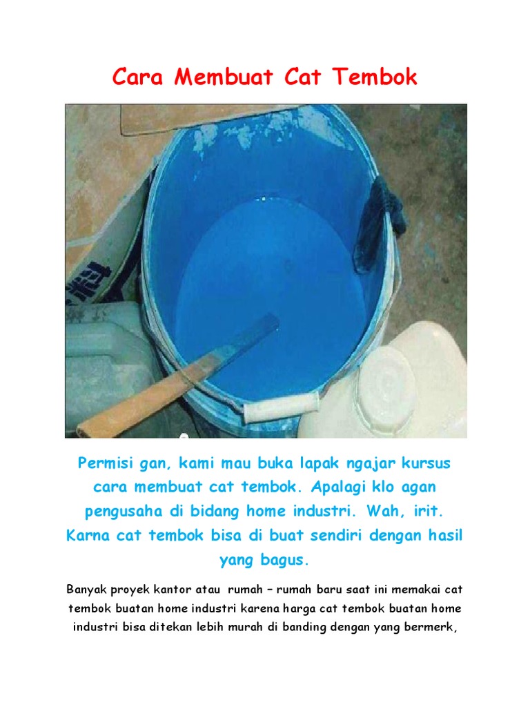 Cara Membuat Cat  Tembok 