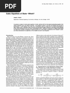Cubic Equations of State | PDF | Gases | Density