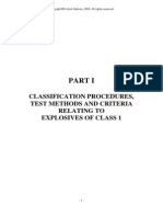 Classification Procedures, Test Methods and Criteria Relating To Explosives of Class 1