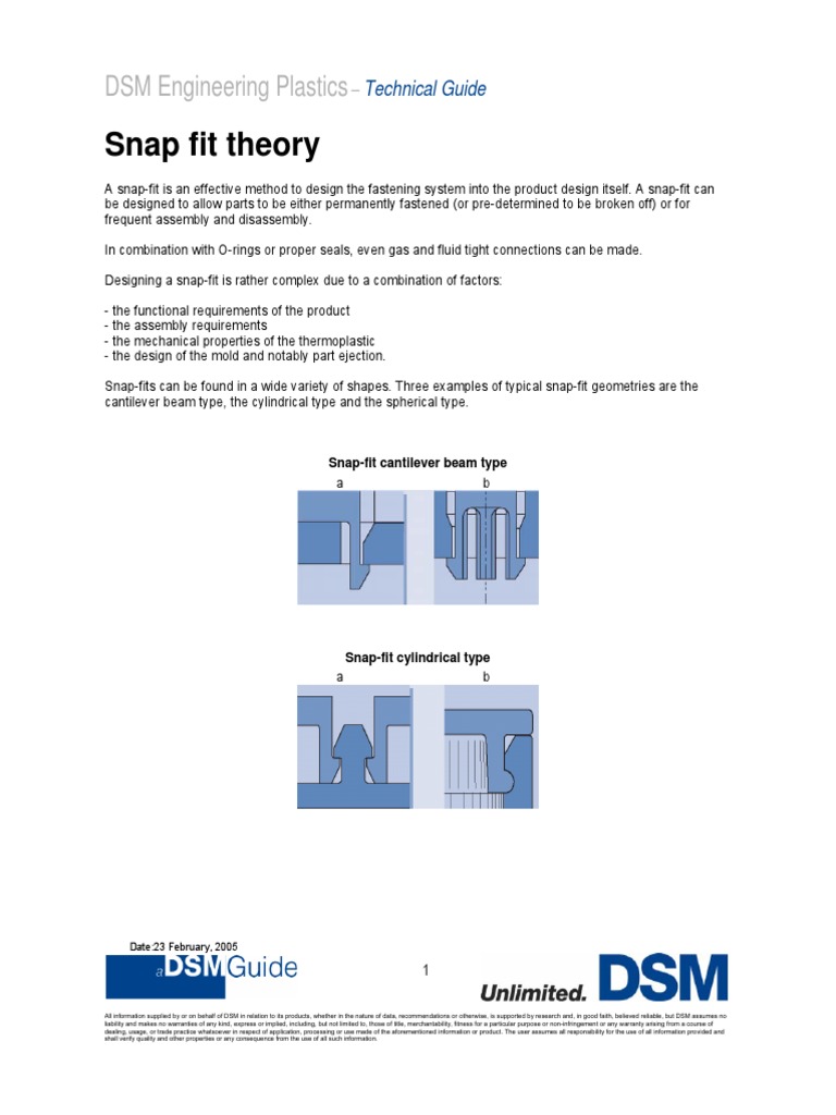 Snapfit Theory PLASTIC | PDF | Deformation (Engineering) | Information