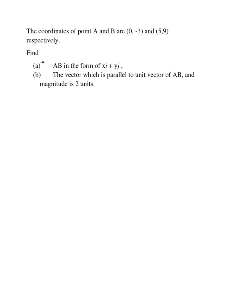 Vector AB and Parallel Unit Vector | PDF