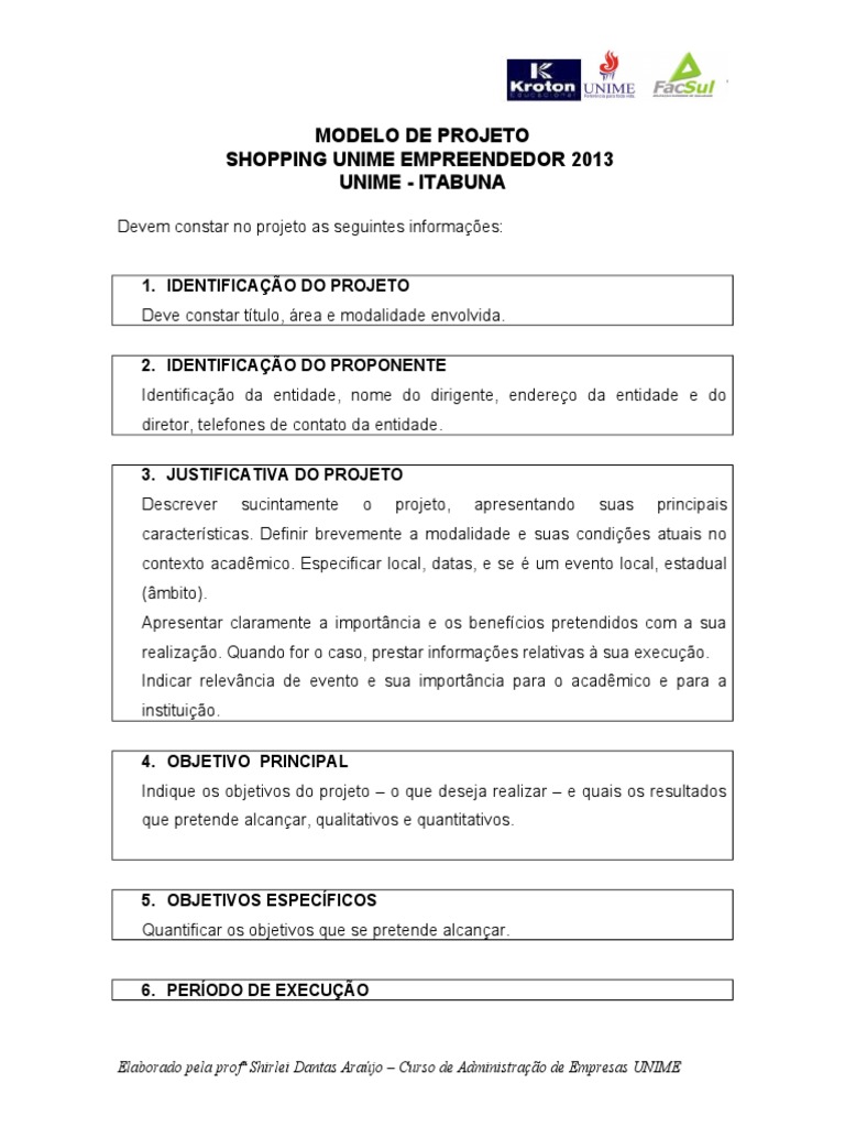 Modelo de Projeto de Empreendedorismo | PDF | Segmentação de mercado ...