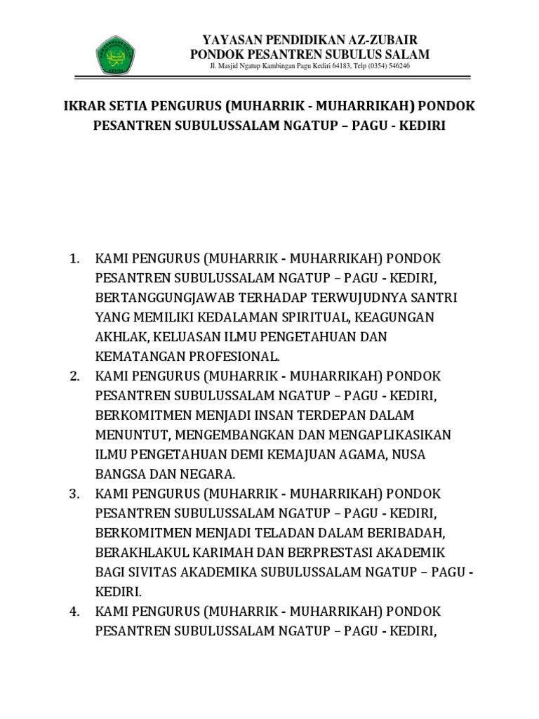 Naskah Ikrar Pelantikan | PDF