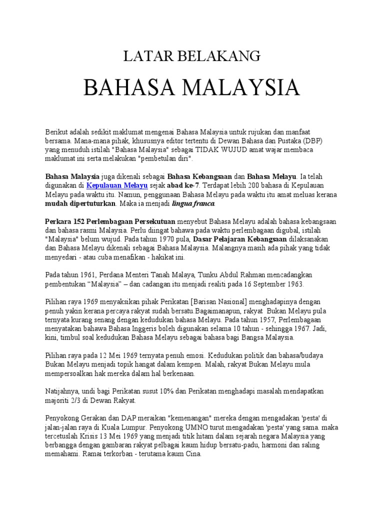 Latar Belakang Bahasa Malaysia Pdf