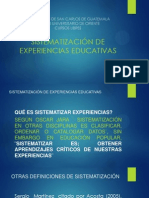 SISTEMATIZACIÓN DE EXPERIENCIAS EDUCATIVAS
