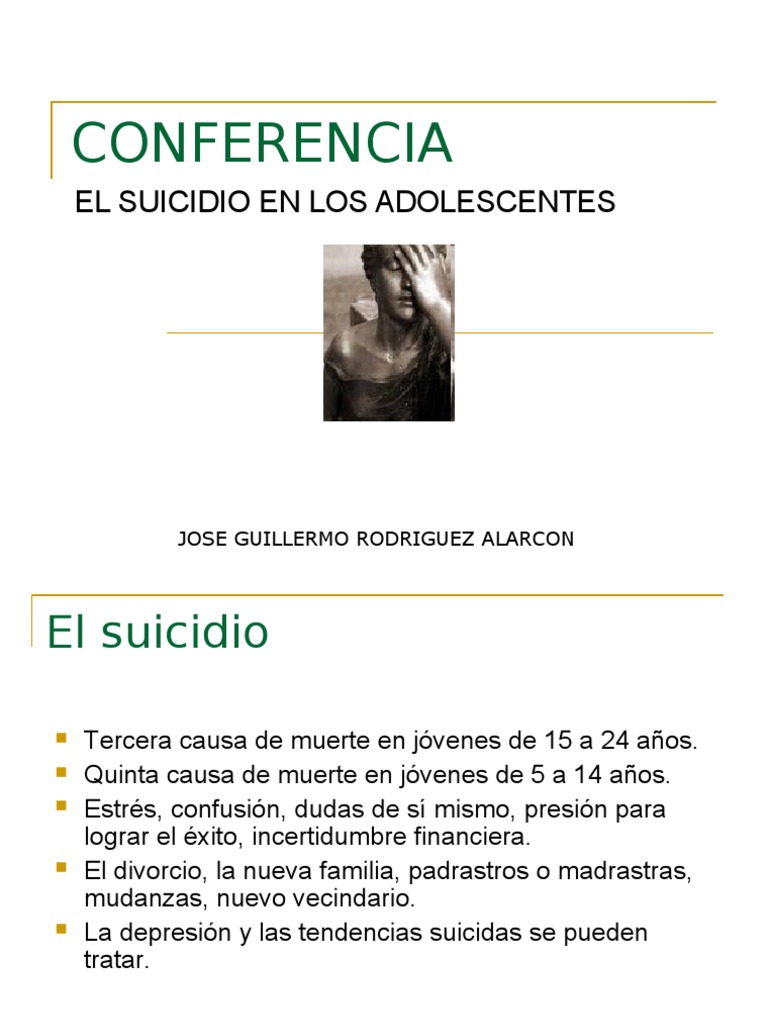 El Suicidio en Los Adolescentes | PDF | Suicidio | Depresión (estado de ...