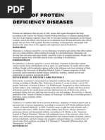 A List of Protein Deficiency Diseases