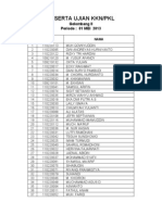 Peserta Ujian KKN/PKL: Periode: 01 MEI 2013 Gelombang II